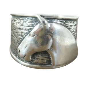 Ring Silpada Equestrian Horse Sample Demo Ring  Rare Sterling Silver Etched Band